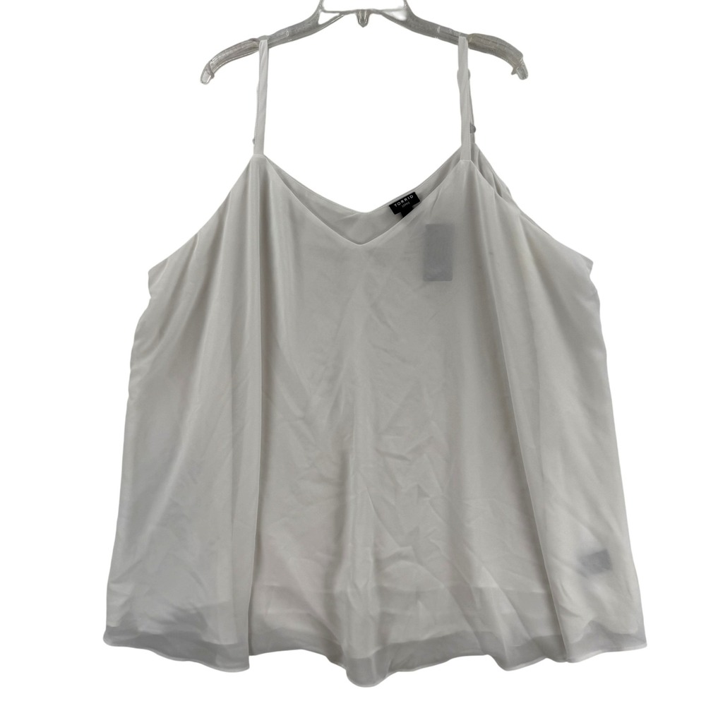 Torrid Sophie White Chiffon Swing Cami Womens 4X Adjustable Strap Lined Top NWT